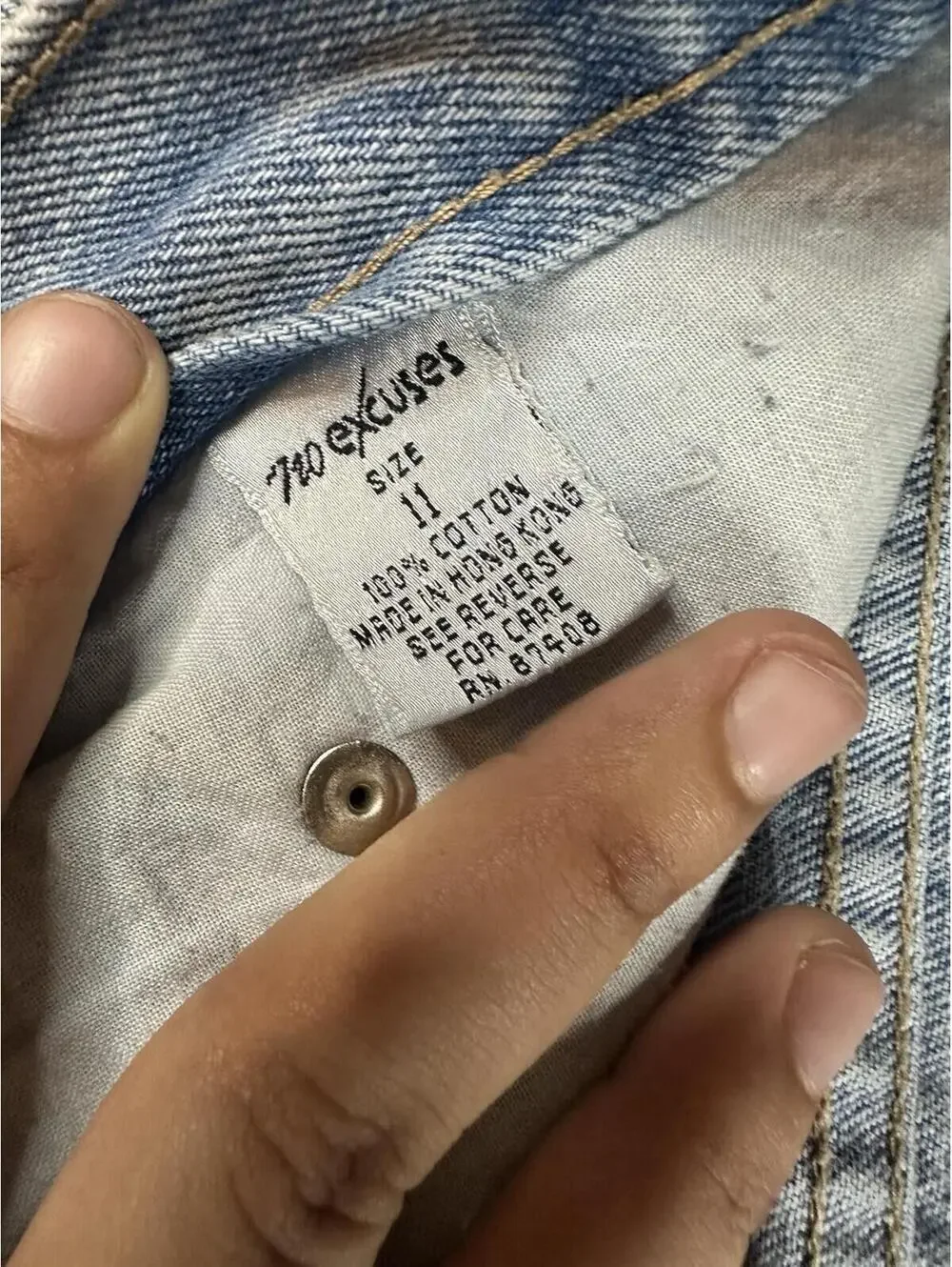 VNT 90s One World Plaid Patchwork Distressed Jeans Size 11 High Rise Straight - Picture 10 of 16